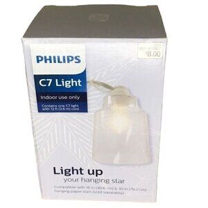 NEW Philips C7 Hanging Star Light Kit Indoor - for Mason Jar  or Paper Star diy